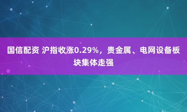 国信配资 沪指收涨0.29%，贵金属、电网设备板块集体走强